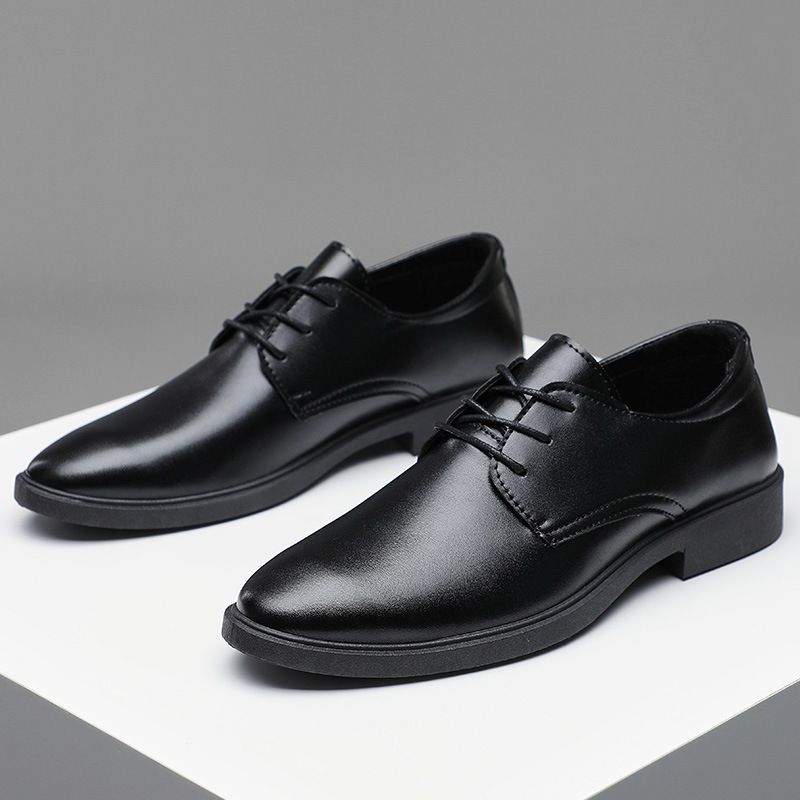 Plus Size Men's Business Leather Shoes Formal Wear Thick Soled Low Heeled Casual Style British Style_vogvips.com