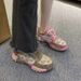 Mesh Dad For Women 2023 Spring New Versatile Metal Rhinestone European And American Fashion Single Shoes Wholesale_vogvips.com