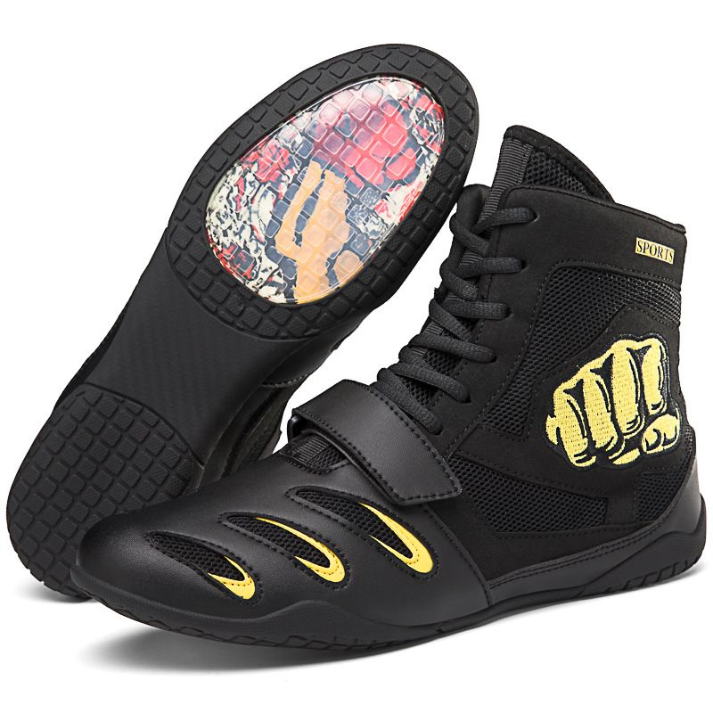 Children's Shoes Children's Professional Training Boxing Shoes Fighting Sanda Fighting Wrestling Sports Fitness Indoor Men's And Women's Shoes_vogvips.com
