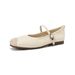 French Stunning Shallow Mouth Single Shoes Women's Square Head Flat Ballet Shoes Evening Mary Jane Shoes_vogvips.com