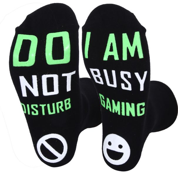 Two-color mid-tube floor socks sole English letter non-slip adhesive casual game socks_vogvips.com