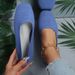 Breathable Knit Slip-On Flats For Women – Lightweight Square-Toe Casual Shoes With Mesh Lining, Soft Rubber Sole (Black, Sky Blue, Red, Khaki, Mint)_vogvips.com