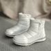 Winter Versatile Fashion Warm Fleece Lined Non-Slip Snow Boots Cotton Women's New White Short Tube Flat Shoes_vogvips.com