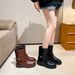 Cowhide Version ~ Cai Wenjing Same Style Martin 2024 New Knight Distressed Western Cowboy Short Boots_vogvips.com