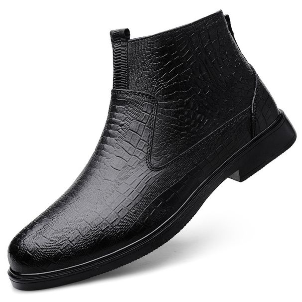 Leather Boots High-top Sleeve Leather Surface Foot Casual Leather Shoes Men's Shoes_vogvips.com