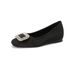 French Satin Single Shoes Women's Inner Height Increase Shallow Mouth Rhinestone Gentle Temperament Flat Women's Shoes_vogvips.com
