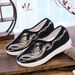Men's Korean Version Social Embroidered Bean Shoes, Lazy People Trendy Sail Flat Bottomed Cloth Shoes_vogvips.com