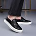 FashionSummer Breathable Board Shoes For Men Fashion Causal Black Cow Suede Loafers Male Black Leather Men's Platform Shoe_vogvips.com