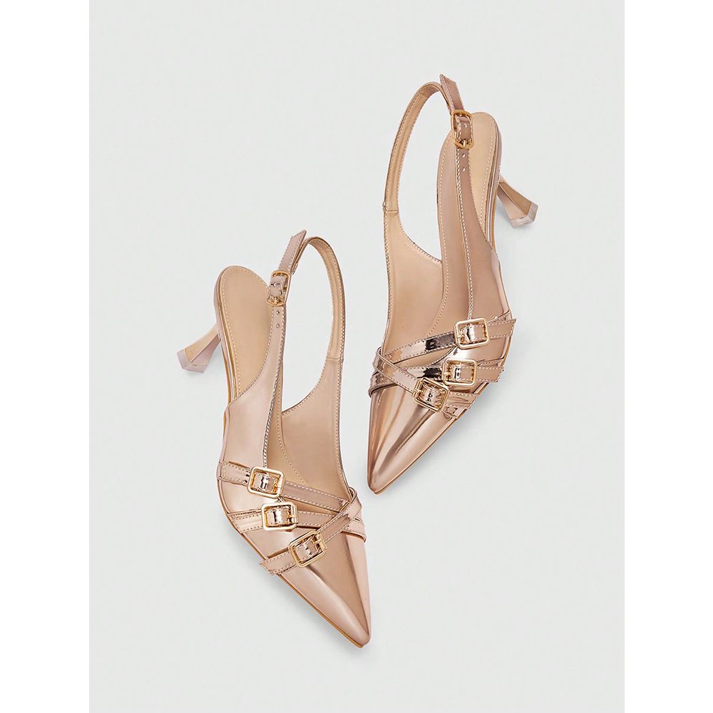 Pointy High Heels Women S New Vintage Belt Buckle With A Line Bag Head Sandals_vogvips.com