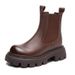 Thick-Soled Genuine Leather Martin New Autumn And Winter Style, Height-Increasing Short For Petite Women, Fleece-Lined_vogvips.com