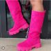 Women’s Shoes Thick Bottom Thick Heel Warm Boots Large Size Cotton Boots_vogvips.com