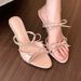 Pink Bow Single Strap Women S New High Heel Dress With Elegant Sandals Fashionable Hundred Wear Comfortable_vogvips.com