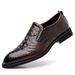 Style 2024 New Men's Casual Leather Crocodile Pattern British Loafers Pointed Toe European Version Formal Business Shoes_vogvips.com