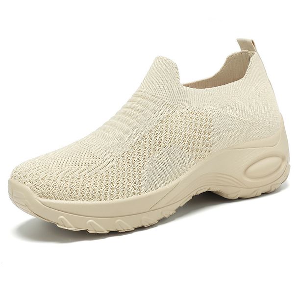 Women's Casual Shoes Women's Shoes One-pedal Lazy Shoes Flying Woven Breathable Mesh Shoes Soft-soled Women's Single Shoes_vogvips.com