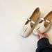 Lan Cabinet Edition ~ French Style Hollow Out One-Strap Buckle Camellia Single For Women Versatile Genuine Leather_vogvips.com