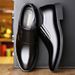 Men's Genuine Leather Slip-On Dress Shoes - Comfortable Breathable Business Casual Oxfords With Soft Sole - Black_vogvips.com