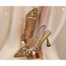 Cross-border 2026 European And American Fashion Pointed Toe Backless High-heeled Rhinestone Sandals, Evening Wedding_vogvips.com
