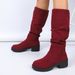 Over-the-Knee For Women, Chunky Heel, 2025 Autumn/Winter New Style, Long Boots, Round Toe, Western Riding Boots_vogvips.com