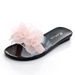 New Summer Korean Style Flower Crystal Jelly Fashion Flat Transparent Outdoor Non-Slip Beach Slide Sandals_vogvips.com