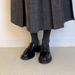 Sheepskin Commuter Leather Round Head Platform Thick Heel Loafers Women's Small Leather Shoes Medium Heel Single Shoes_vogvips.com