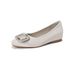 French Satin Single Shoes Women's Inner Height Increase Shallow Mouth Rhinestone Gentle Temperament Flat Women's Shoes_vogvips.com