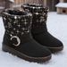 Four Seasons Fleece-Lined, Warm Snow Shoes For Women, Non-Slip Soft Sole, Middle-Aged And Elderly Mom Shoes, Short_vogvips.com