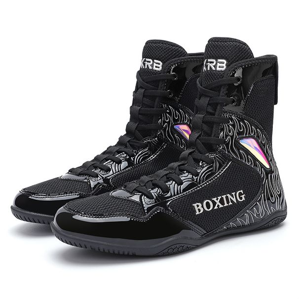Professional Boxing Shoes Men And Women High Top Fighting Sanda Free Fighting Special Shoes Indoor Fitness Training Wrestling Shoes_vogvips.com