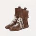 Winter Plus Size Wedge Heel Boxing Outdoor Boots Women's Lace Up Retro Color Block German Training Mid Calf Martin Boots In Stock_vogvips.com