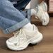 Lightweight Thick-Soled Dad Women, Spring And 2025 New Style, Versatile White Sneakers, Autumn Shallow Mouth Sports_vogvips.com