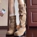 Maillard~Western Cowboy For Women With Belt Buckle, Over-the-Knee Boots, Chunky Heel Slimming Long Riding Boots_vogvips.com