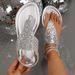 Plus-size 2025 Summer New European And American Sequin Thong For Outdoor Wear Cross-border Women's Flat Sandals_vogvips.com
