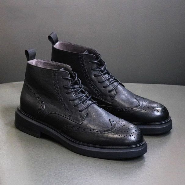 Martin Boots Men's High-top Shoes Medium-top Short Boots Outdoor Men's Boots Heightening Medium Tube Chelsea Boots Men_vogvips.com