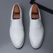 Men's Dress Shoes Men's British Leather Pointed Youth Leather Shoes White Shoes Single Shoes_vogvips.com