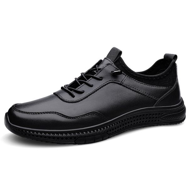 Casual Leather Shoes Men's Sports Shoes Casual Shoes Elastic Band Lazy Men's Shoes_vogvips.com