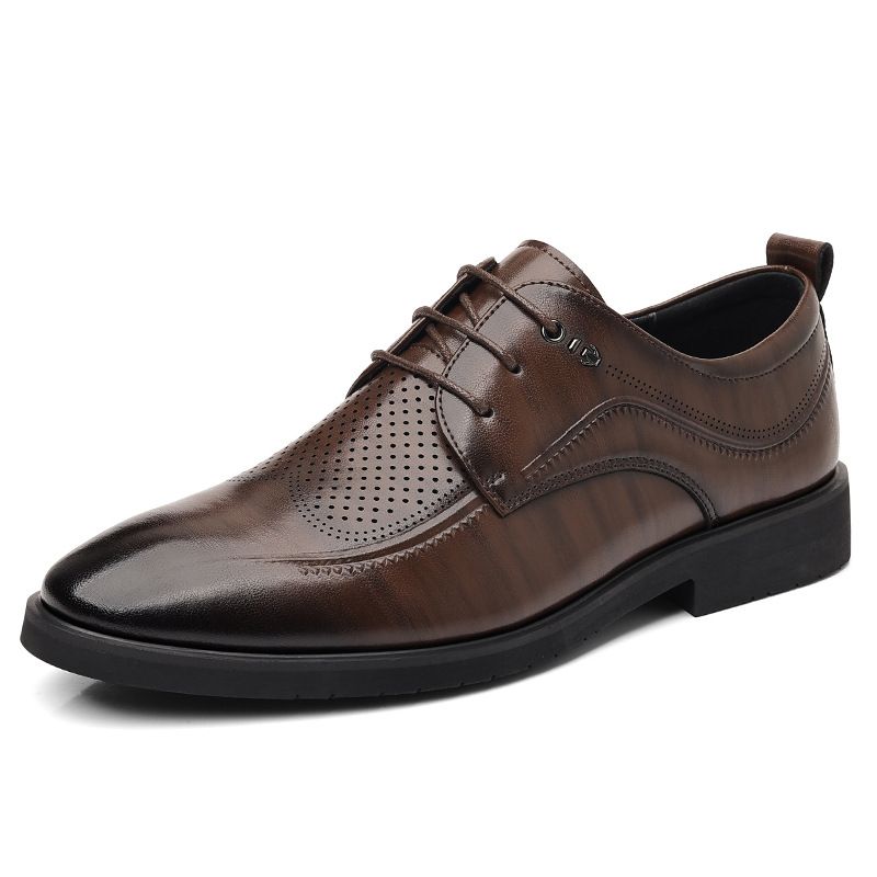 Men's Large Size Leather Brogue Shoes British Style Business Formal Comfortable Slip-On_vogvips.com
