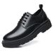 Men's Low-top British Style Chunky Casual Leather Shoes For Wedding And Office Wear_vogvips.com