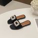 Women's Plus Size Flat Sandals With Rhinestone Buckle Open Toe Soft Sole Beach Sandals_vogvips.com