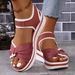 Foreign Trade European And American 43 Plus Size 2024 New Thick-Soled Cross-Border Flat Velcro Women's Beach Sandals_vogvips.com