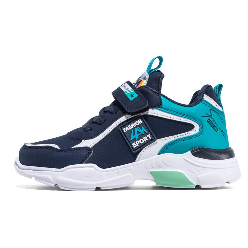 Non-slip Thick Soles Lace-up Velcro Booster Running Shoes For Boys_vogvips.com