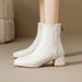 680133-1 Genuine Leather Slimming Women Martin Autumn Winter Back Zipper Fleece Thick High Heel Short Boots_vogvips.com