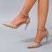 Women's Studded Pointed Toe Stiletto Heels Single Strap Sexy Closed Toe Sandals Elegant Skirts Pair New Style_vogvips.com