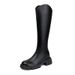 2023 New Women's Leather Shoes Over-the-Knee With Hidden For Short Stature Chunky Heel Wedge British Style Chimney Boots_vogvips.com