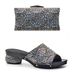 Women's chunky sandals with diamond press dinner bag Fashion dress handbag Evening bag Shoes bag set_vogvips.com