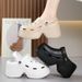9CM Thick Sandals 2024 New Summer Slippers High Heel Soft Sole Beach Garden Outdoor Waterproof Women's Hole Shoes_vogvips.com