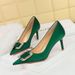 Elegant Women's Pointed Toe High Heel Dress Shoes With Rhinestone Buckle, Comfortable Stiletto Heels For Evening Parties & Formal Occasions_vogvips.com
