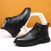 European Warm Series Martin Men's 2025 Autumn Winter British Style Fleece-Lined Wool Genuine Leather Cotton Shoes High-Top Snow Boots_vogvips.com