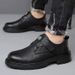 Men's British Style Business Work Trendy Versatile Sole Soft Leather Low-top Casual Shoes No-tie_vogvips.com