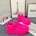 2025 New European Style Rivet Thick-Soled White Sneakers Genuine Leather Platform For Women Petite Height-Increasing_vogvips.com