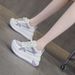 Thick-soled Transparent Net Little White Shoes Women's Single Net Casual And Light Versatile Small Fragrant Wind Sports Dad Shoes_vogvips.com