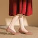 Women's Shoes Red High Heels Wedding Shoes Women's Pointed Toe Shallow Mouth Fashionable Sexy Temperament Ladies Bridal Shoes All Match_vogvips.com